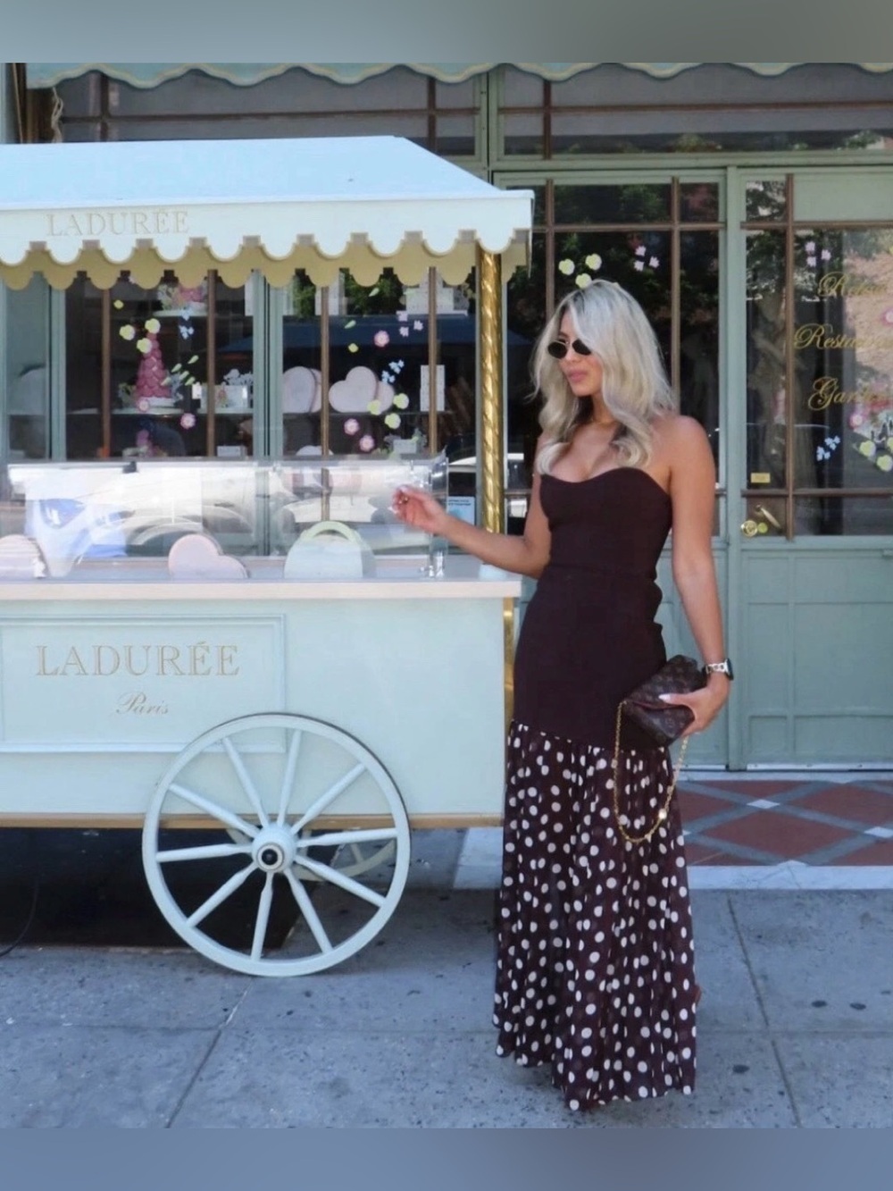 🔥🔥Zara Strapless Brown Polka Dot Mermaid Dress - Picture 5 of 13